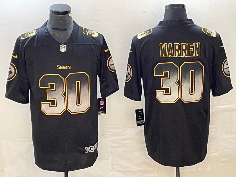 Men's Pittsburgh Steelers Jaylen Warren #30 Black Alternate Player Jerseys