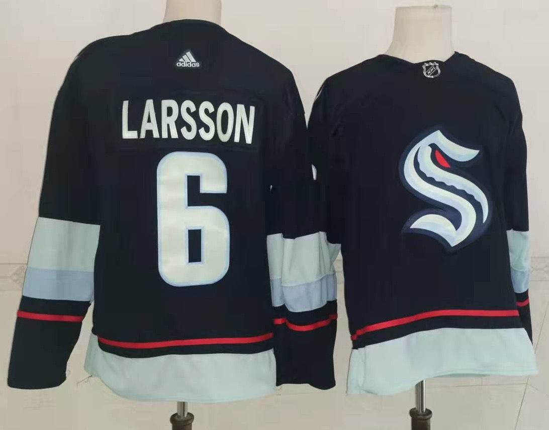 Men's Seattle Kraken Adam Larsson #6 Deep Sea Blue Home Breakaway Player Jerseys
