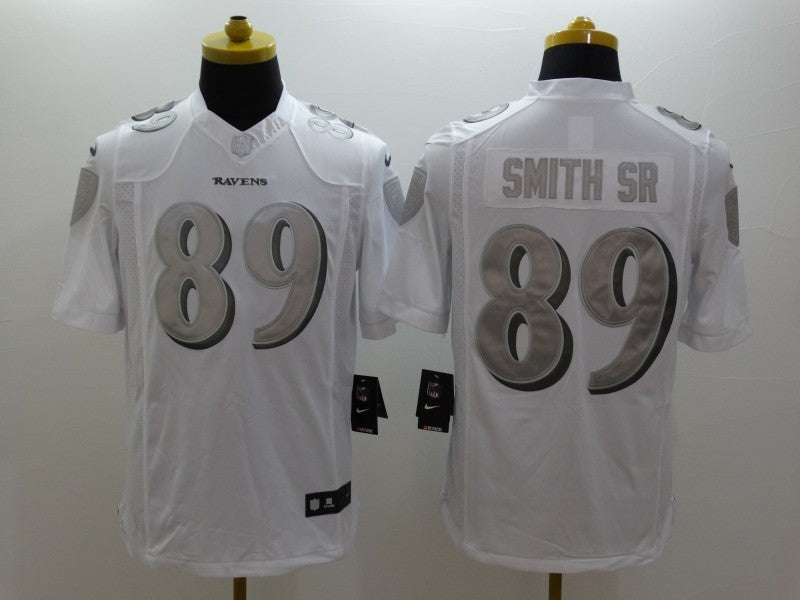 Men's Baltimore Ravens Steve Smith Sr #89 White Game Jerseys