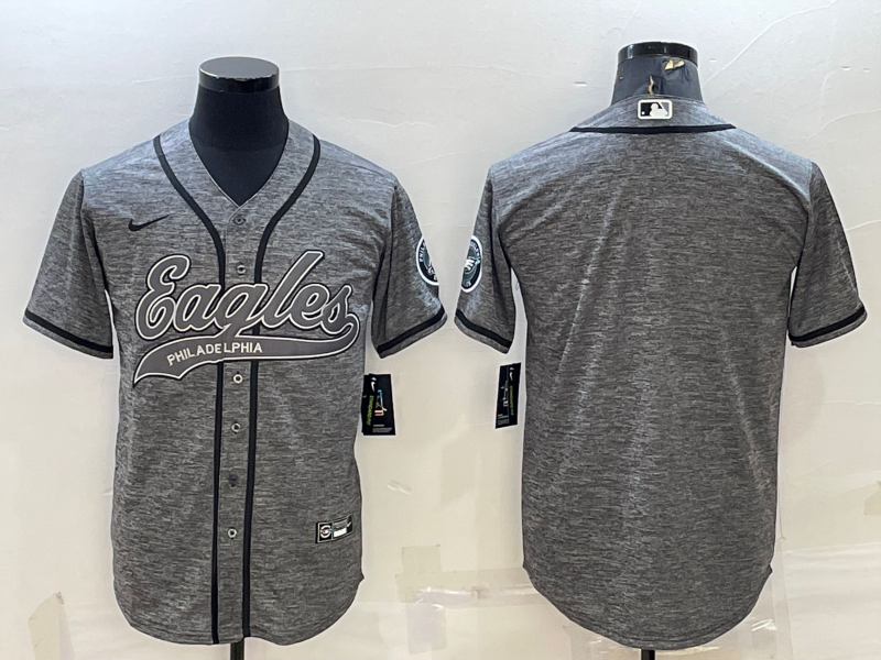 Men's Philadelphia Eagles Gray Blank Game Jerseys