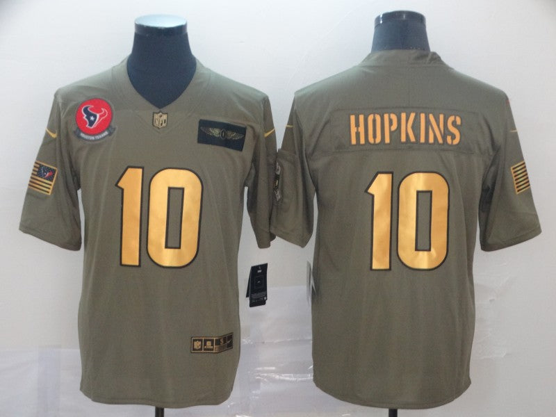 Men's Houston Texans DeAndre Hopkins #10 Brown Player Game Jerseys