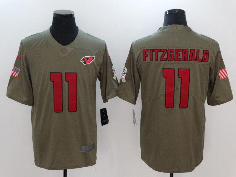 Men's Arizona Cardinals Larry Fitzgerald #11 Brown Player Game Jerseys