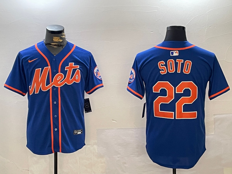 Men's New York Mets Juan Soto #22 Royal Alternate Replica Player Jerseys