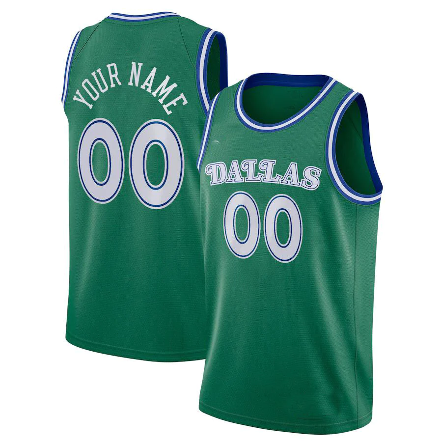 Men's Dallas Mavericks Green Custom Swingman Jerseys