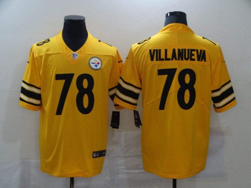 Men's Pittsburgh Steelers Alejandro Villanueva #78 Gold Inverted Team Game Jerseys