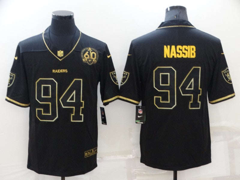 Men's Las Vegas Raiders Carl Nassib #94 Black Player Game Jerseys