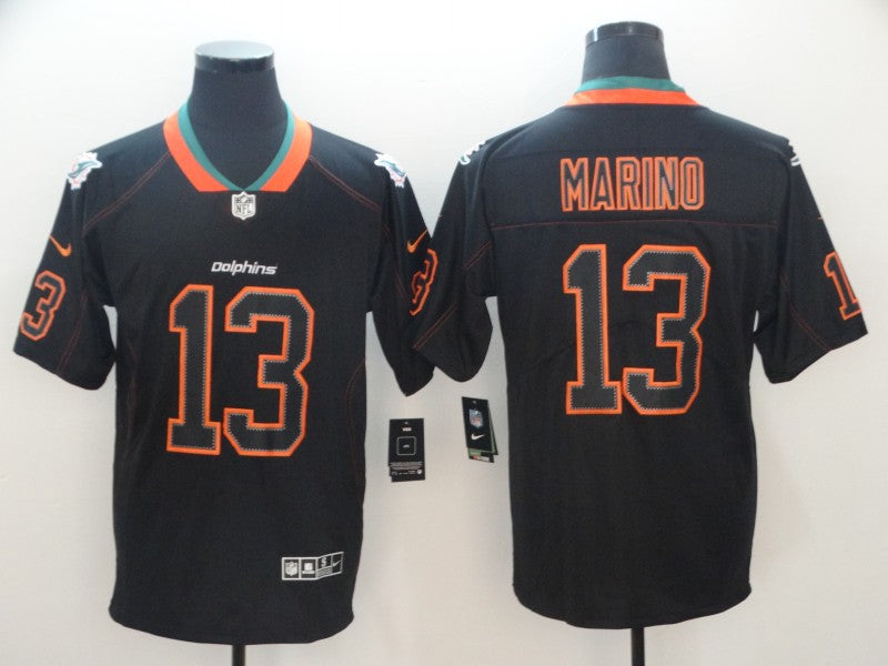 Men's Miami Dolphins Dan Marino #13 Black Team Game Jerseys