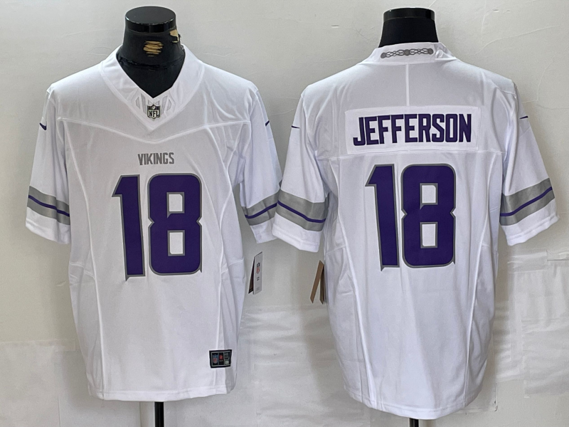 Men's Minnesota Vikings Justin Jefferson #18 White Alternate Vapor F.U.S.E. Elite Player Jerseys