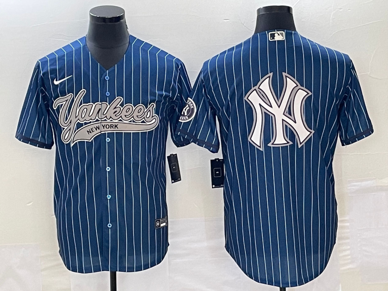 Men's New York Yankees Blue Replica Player Jerseys Joint Edition