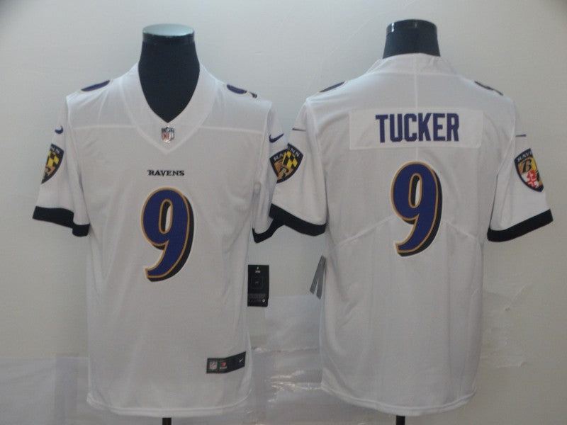 Men's Baltimore Ravens Justin Tucker #9 White Game Player Jerseys