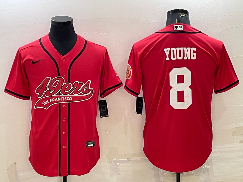 Men's San Francisco 49ers Steve Young #8 Red Game Jerseys Joint Edition