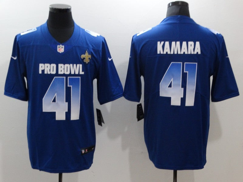 Men's New Orleans Saints Alvin Kamara #41 Blue Game Jerseys