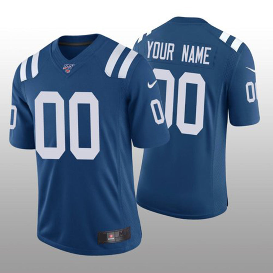 Custom1 Indianapolis Colts Royal Vapor Limited 100th Season Jerseys Stitched American Football Jerseys
