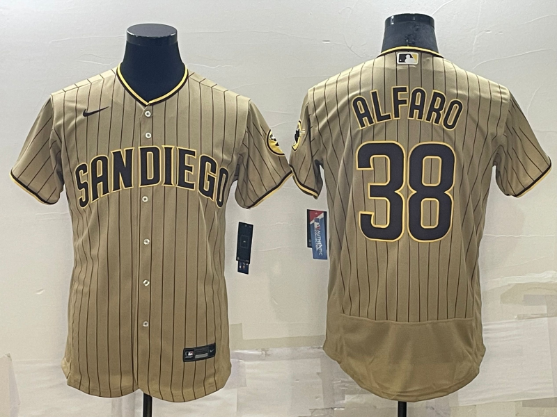 Men's San Diego Padres Jorge Alfaro #38 Khaki Stitched Jerseys