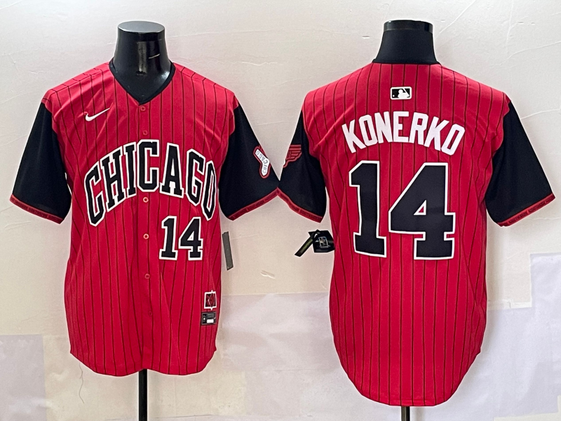 Men's Chicago White Sox Paul Konerko #14 Red/Black 2025 City Connect Limited Retired Player Jerseys