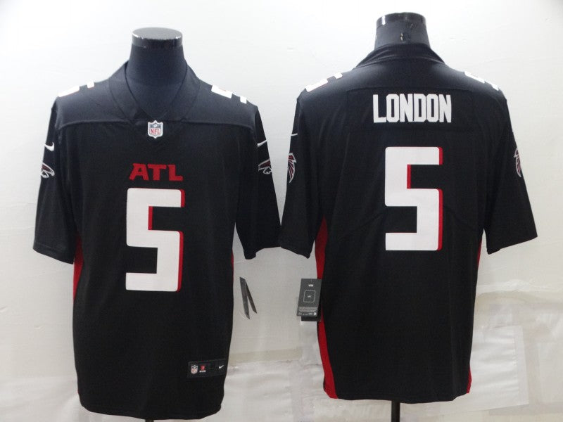 Men's Atlanta Falcons Drake London #5 Black Game Jerseys