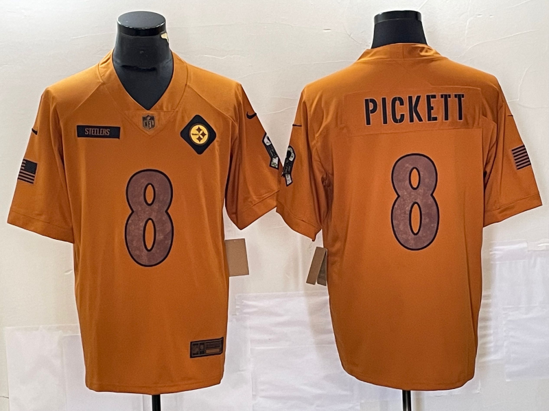 Men's Pittsburgh Steelers Kenny Pickett #8 Brown 2023 Salute To Service Limited Jerseys