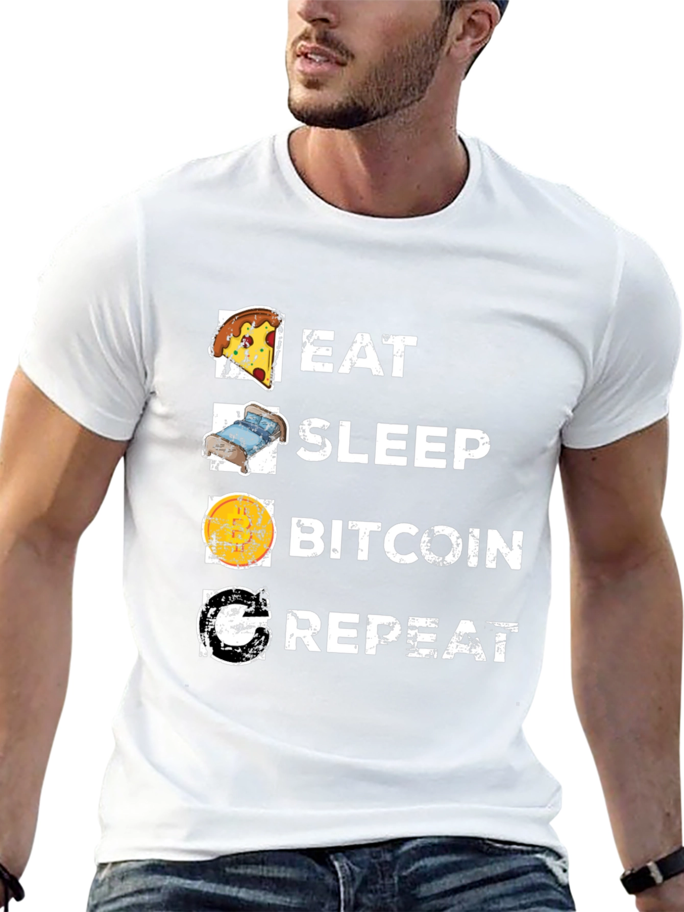 Eat Sleep Bitcoin Repeat Black T-Shirt