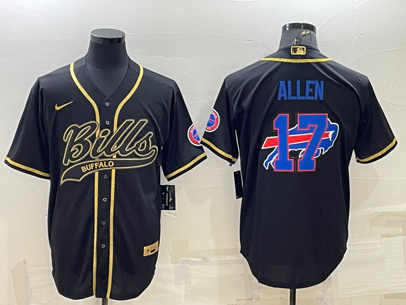 Men's Buffalo Bills Josh Allen #17 Black Game Jerseys Joint Edition
