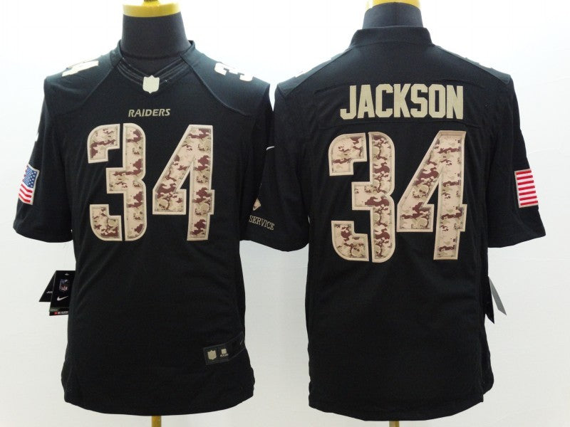 Men's Las Vegas Raiders Bo Jackson #34 Black Player Jerseys