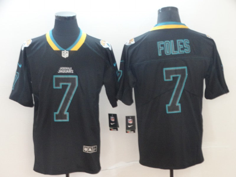 Men's Jacksonville Jaguars #7 Nick Foles Black Player Game Jerseys