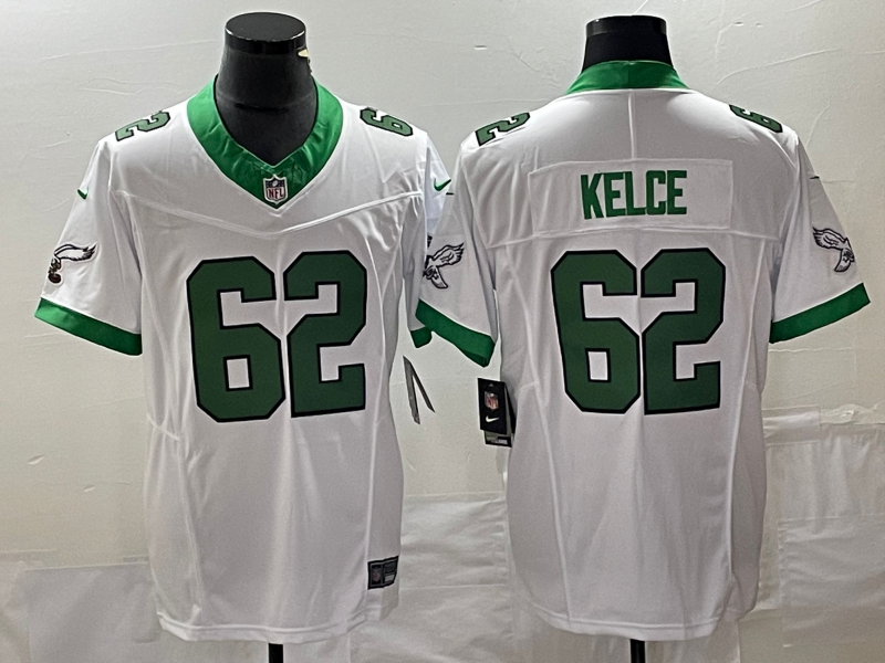 Men's Philadelphia Eagles Jason Kelce #62 White Game Jerseys