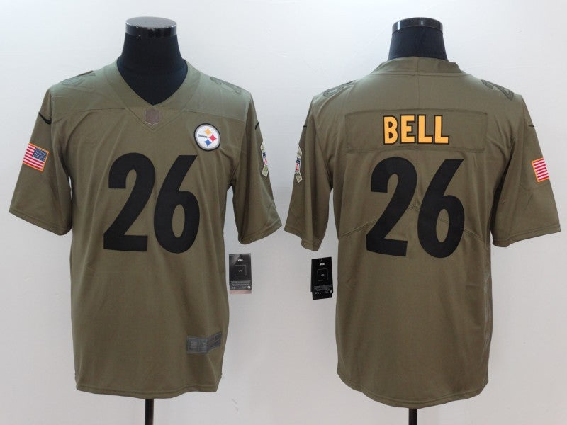 Men's Pittsburgh Steelers LeVeon Bell #26 Brown Game Jerseys