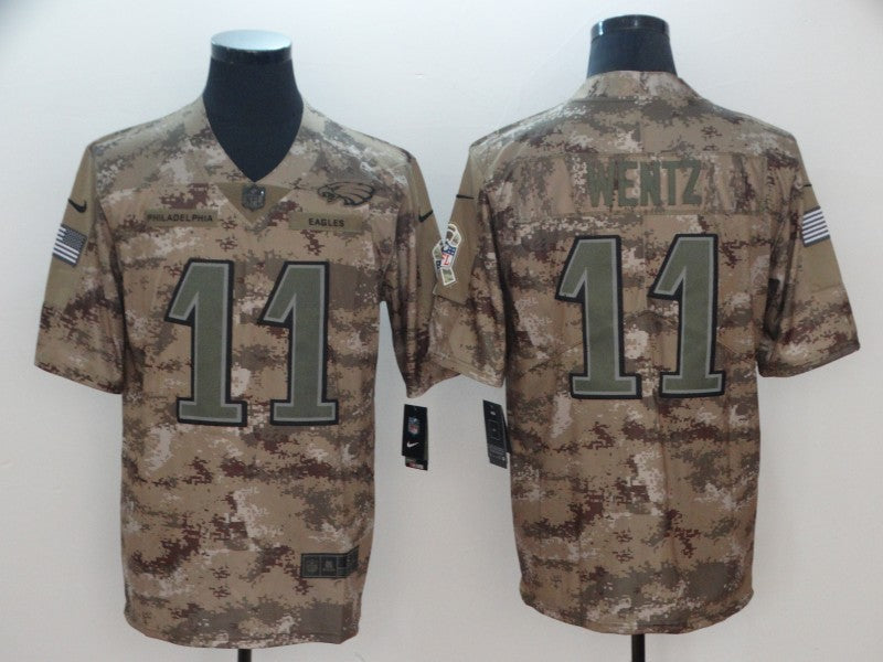 Men's Philadelphia Eagles Carson Wentz #11 Camouflage Game Jerseys