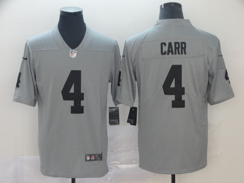 Men's Las Vegas Raiders Derek Carr #4 Gray Inverted Legend Jerseys