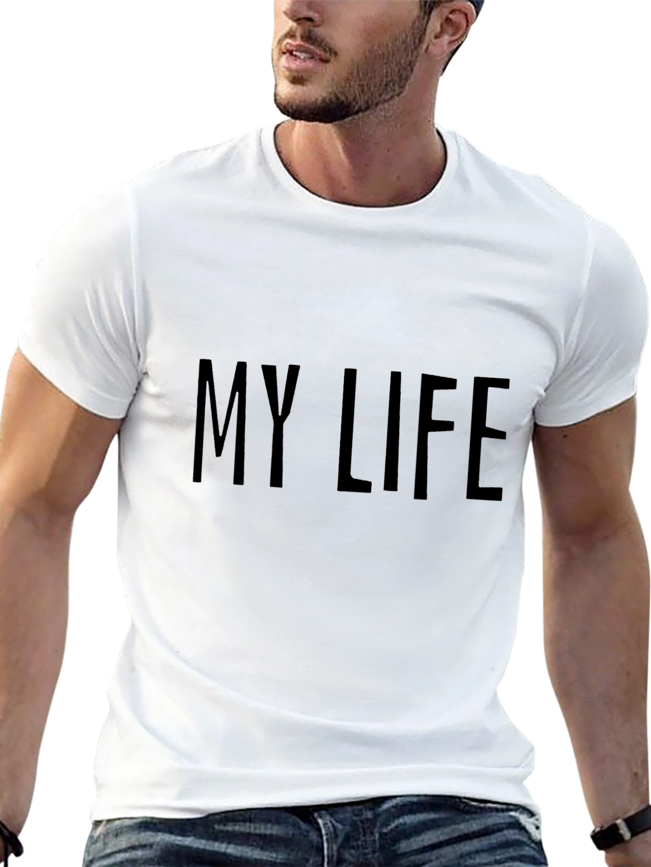 My Life Black Graphic Tee - Mens Casual Wear