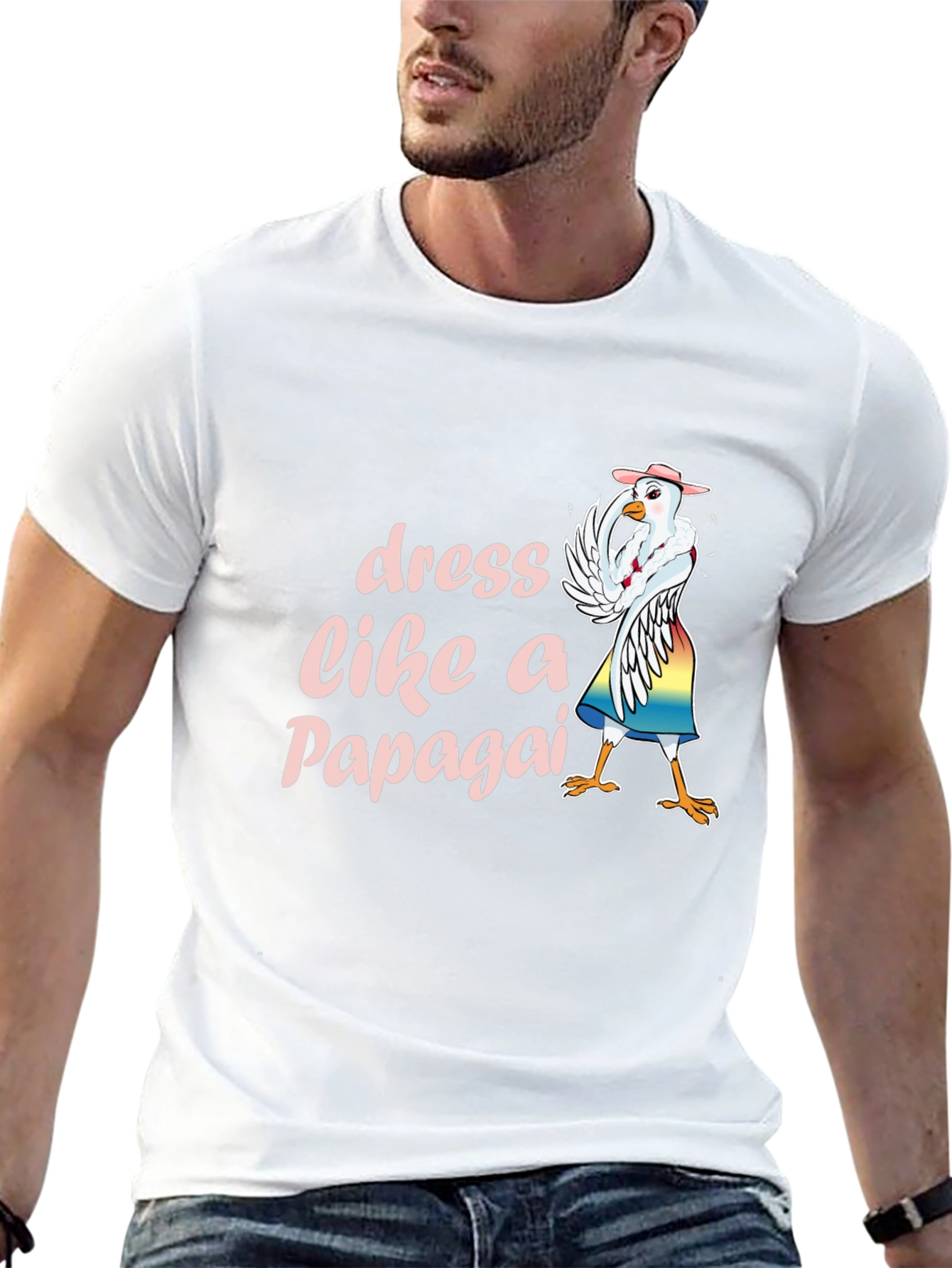 Dress Like a Papagai T-Shirt Funny Chicken Tee