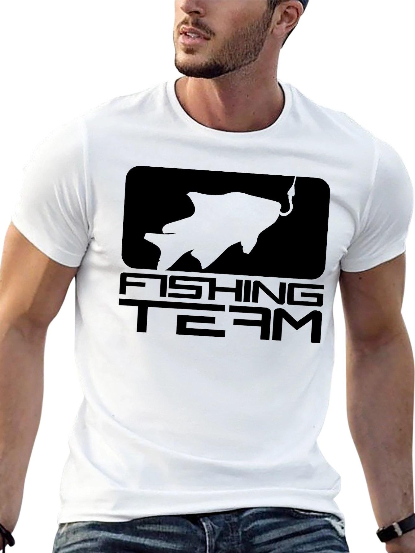 Fishing Team Graphic Black T-Shirt