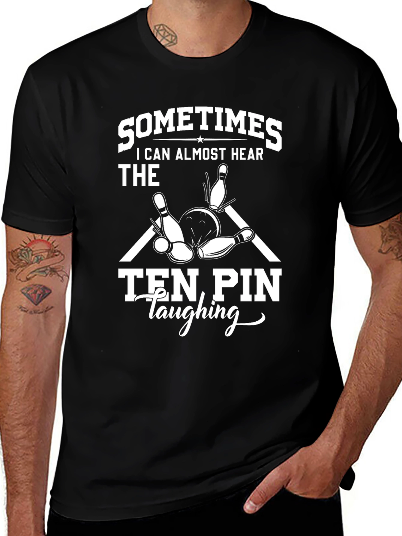 Bowling Humor T-Shirt - Ten Pin Laughing Tee