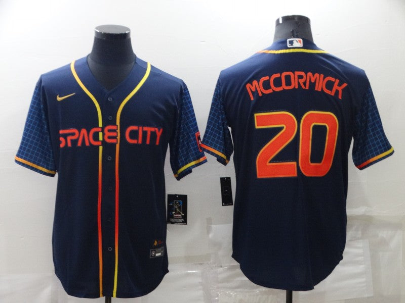 Men's Houston Astros Chas McCormick #20 Navy Space City Jerseys