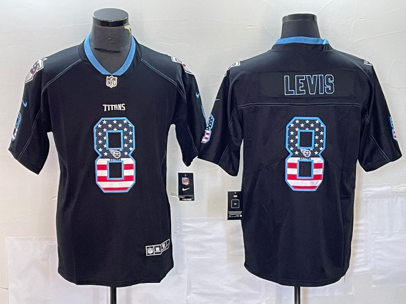 Men's Tennessee Titans Will Levis #8 Black Player Jerseys