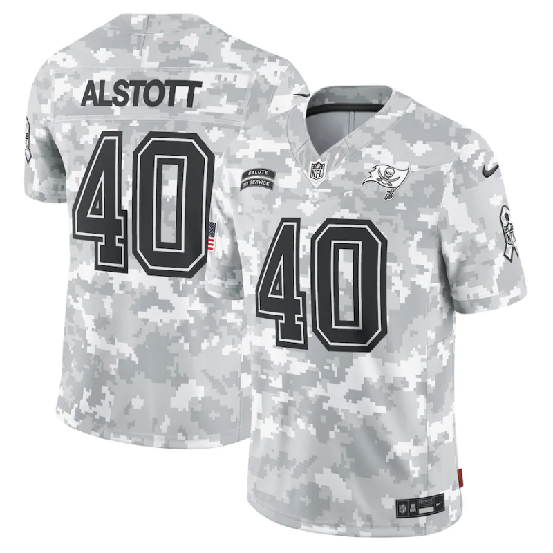 Men's Tampa Bay Buccaneers Mike Alstott #40 Arctic Camo 2024 Salute to Service Retired Player Limited Jerseys