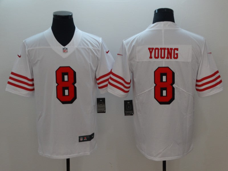 Men's San Francisco 49ers Steve Young #8 White Game Player Jerseys