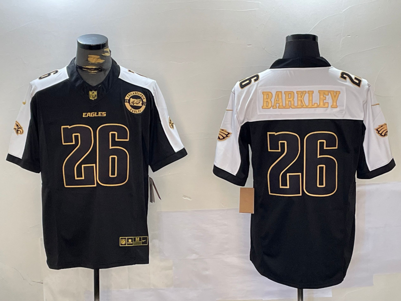 Men's Philadelphia Eagles Saquon Barkley #26 Black Team Player Jerseys