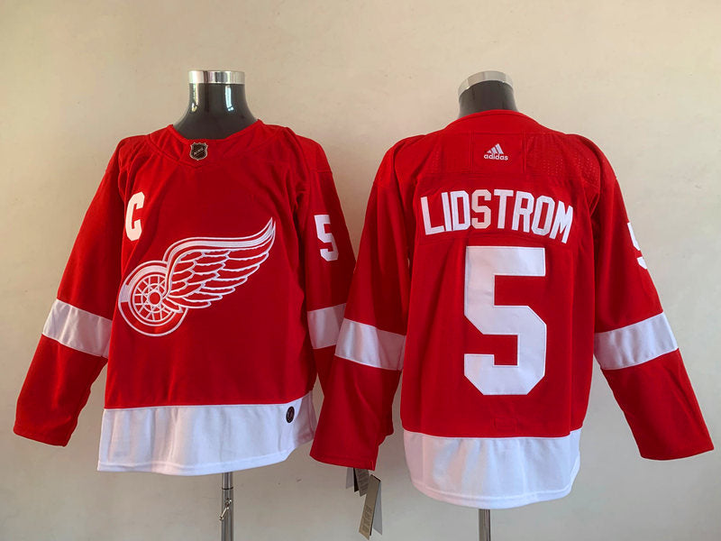 Men's Detroit Red Wings Nicklas Lidstrom Mitchell #5 Red Breakaway Player Jerseys