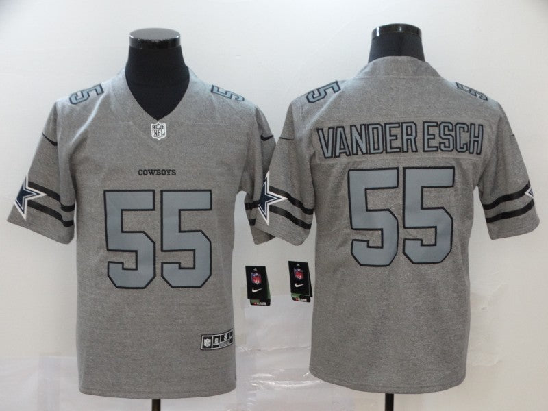 Men's Dallas Cowboys Leighton Vander Esch #55 Gray Game Jerseys