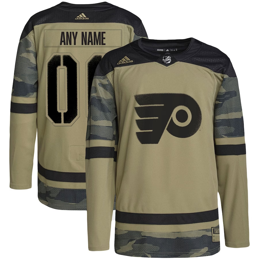 Men's Philadelphia Flyers Camo Military Custom Player Game Jerseys
