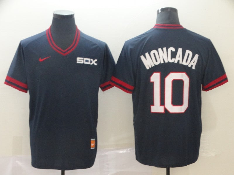 Men's Chicago White Sox Yoan Moncada #10 Navy Replica Baseball Jerseys