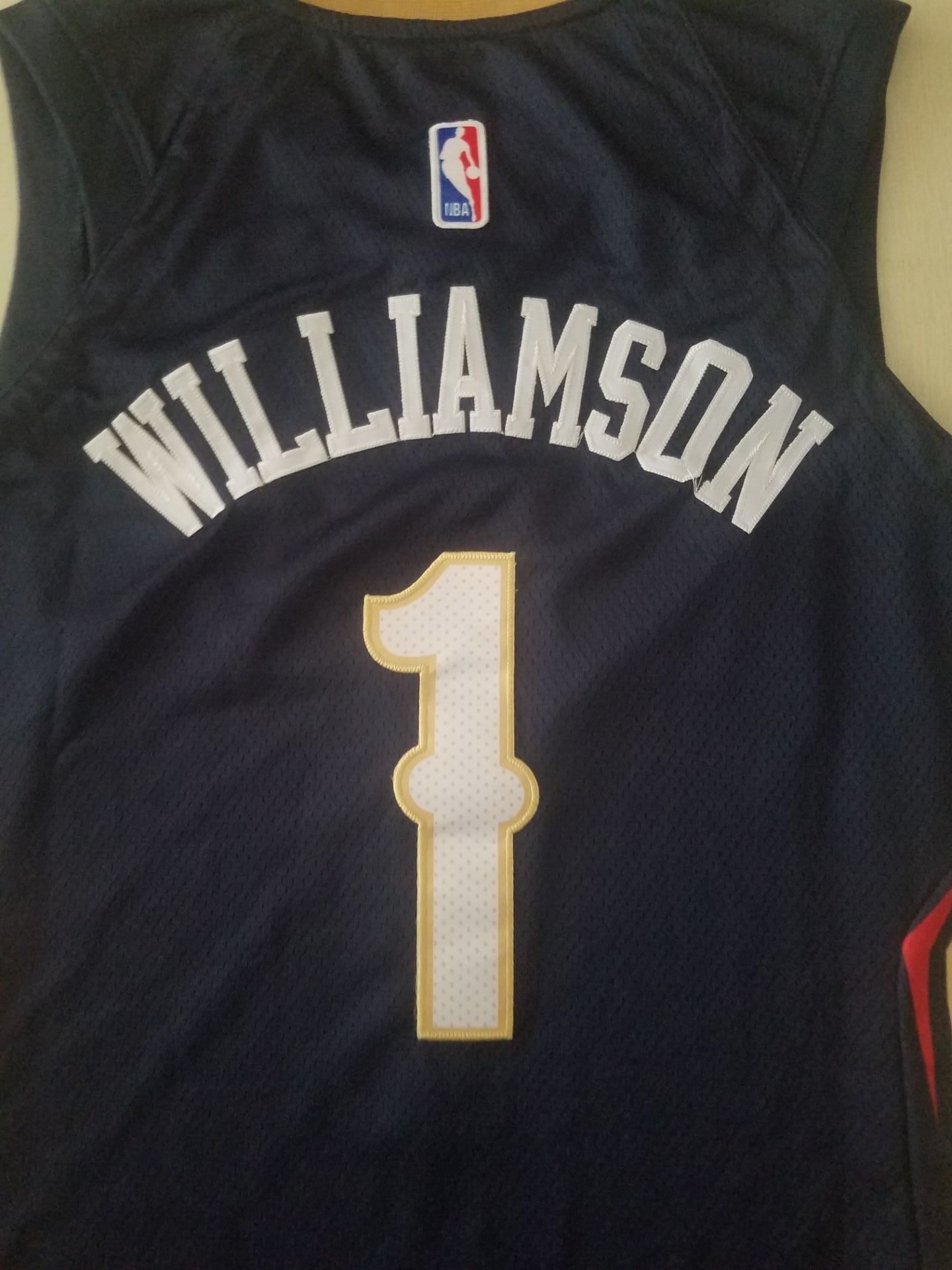 Men's New Orleans Pelicans Zion Williamson #1 NBA Dark Blue Swingman Jerseys