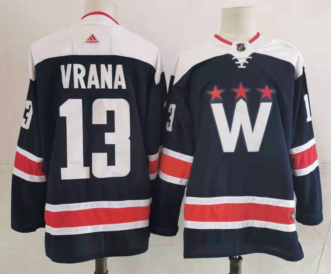 Men's Washington Capitals Jakub Vrana #13 Navy Home Breakaway Player Jerseys