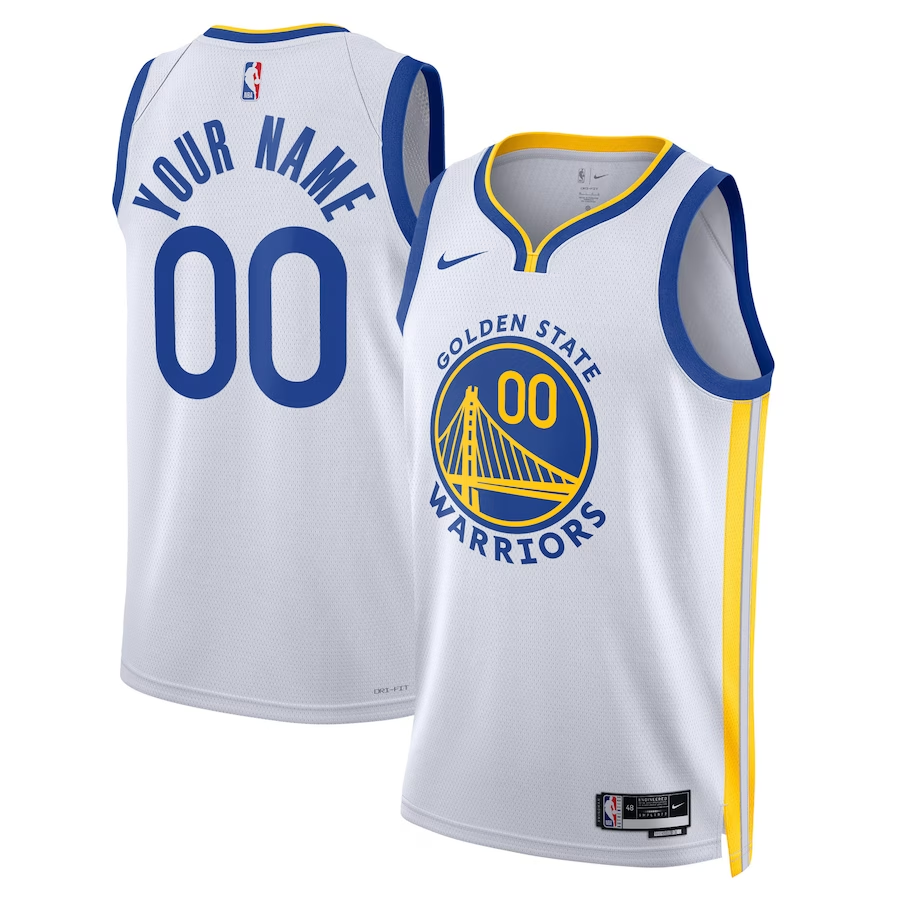 Men's Golden State Warriors White Swingman Custom Jerseys - Association Edition