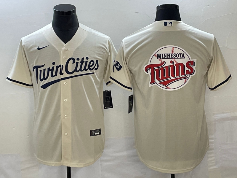 Men's Minnesota Twins Beige Alternate Replica Team Jerseys