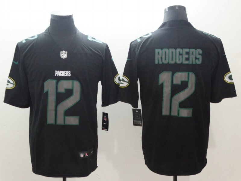 Men's Green Bay Packers #12 Aaron Rodgers Black Alternate Game Jerseys