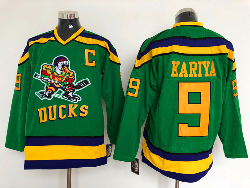 Men's Anaheim Ducks Paul Kariya #9 Green Breakaway Jerseys