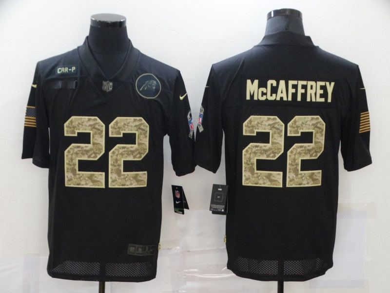 Men's Carolina Panthers #22 Christian McCaffrey Black Player Game Jerseys