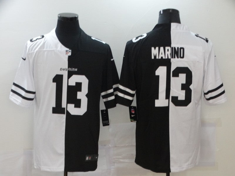 Men's Miami Dolphins Dan Marino #13 Black/White Game Jerseys